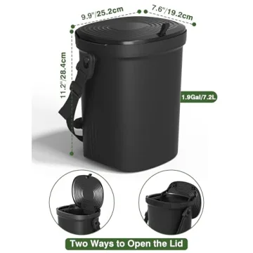 Leakproof Car Trash Can - 1.9 Gallon Silicone Bin