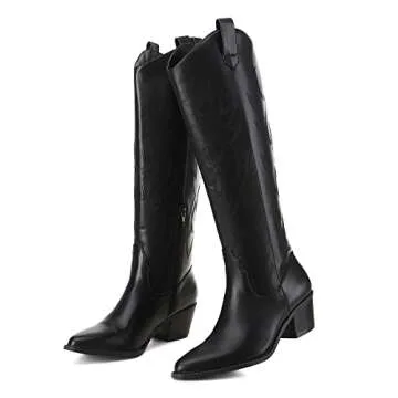 Stylish Athlefit Cowboy Boots for Women - Knee-High Fashion