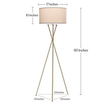 Brightech Jaxon LED Floor lamp, Modern Lamp for Living Rooms & Offices, Tall Lamp with Contemporary ...