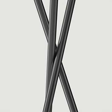 Brightech Jaxon LED Floor lamp, Modern Lamp for Living Rooms & Offices, Tall Lamp with Contemporary Drum Shade, Gold Tripod Standing Lamp for Bedroom Reading, Great Living Room Decor - Black