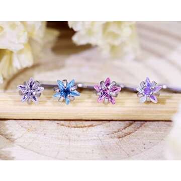 Kridzisw 20G Nose Ring Stud Piercing jewelry for Women 316L Stainless Surgical Steel Heart Star L Shaped Bent Curved Hyopallergenic Nose nostril Ring Stud Set Pirecing Jewelry men 1.5mm 2mm 2.5mm 3mm