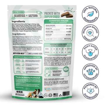 healthybud Raw Dog Food, Freeze Dried Beef Patties, Grain Free Puppy Food, Human Grade, High Protein...