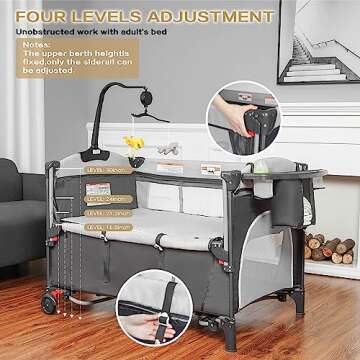 Mereryi Baby Bassinet Bedside Sleeper Portable Crib
