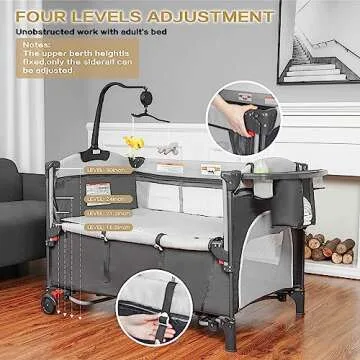 Mereryi Baby Bassinet Bedside Sleeper Portable Crib