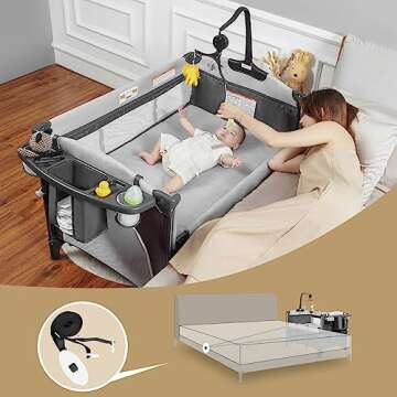 Mereryi Baby Bassinet Bedside Sleeper Portable Crib