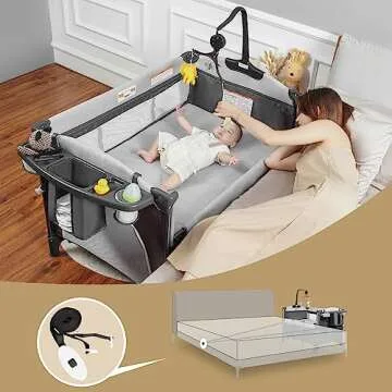 Mereryi Baby Bassinet Bedside Sleeper Portable Crib
