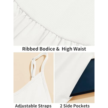 Fisoew Women's A Line Cami Dress with Pockets