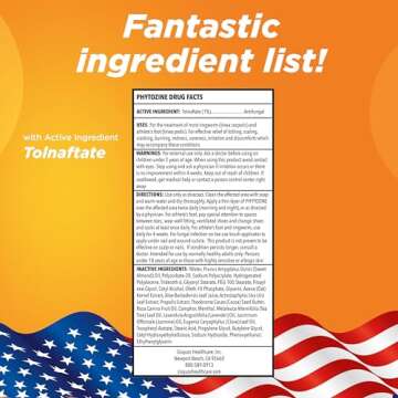 Phytozine - Extra Strength Antifungal Ringworm Treatment Cream for Humans - Powerful Antifungal Cream- Effective Athlete's Foot Treatment with Tolnaftate and Natural Oils for Adults and Kids (1 Ounce)