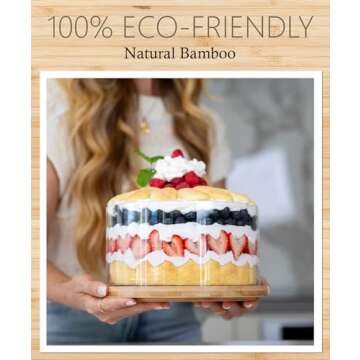 25DOL XXL 125 Ounces Clear Glass Salad Bowl Dish【Hand Blown】 Dual Function Bamboo Lid - Extra Large Mixing Bowl for Salads, Dessert, Fruit, Punch - Centerpiece Large Serving Bowls for Entertaining