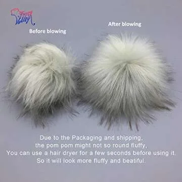 Furryvalley Faux Fur Pompom 6pcs DIY Crafts Fluffy Balls for Hat Shoes Scarves with Snap Fastener Removable Knitting Hat Horse Riding Hat Silk Accessories 6 Inch Extra Large (3 Mix Colors)
