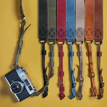 MegaGear Genuine Leather Camera Strap - Adjustable, Durable