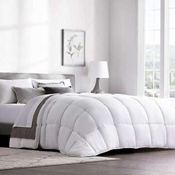 WEEKENDER Comforter Duvet Insert Oversized King White Quilted Down Alternative All Season Microfiber...
