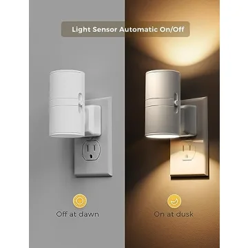 L LOHAS LED Night Light Plug in, Night Lights Plug into Wall, Light Sensor, 0-100LM, Soft White 3000K, Dimmable Night Light, Modern Night Light for Hallway Bedroom Stairway, 2 Pack