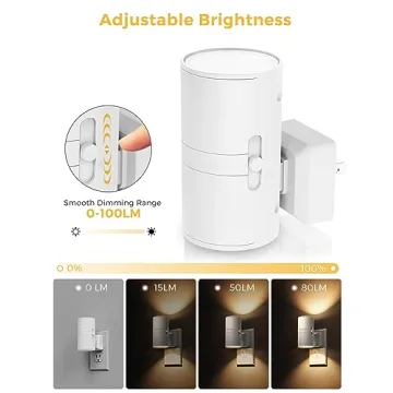L LOHAS LED Night Light Plug in, Night Lights Plug into Wall, Light Sensor, 0-100LM, Soft White 3000K, Dimmable Night Light, Modern Night Light for Hallway Bedroom Stairway, 2 Pack