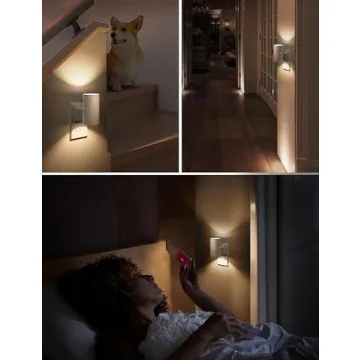 L LOHAS LED Night Light Plug in, Night Lights Plug into Wall, Light Sensor, 0-100LM, Soft White 3000K, Dimmable Night Light, Modern Night Light for Hallway Bedroom Stairway, 2 Pack