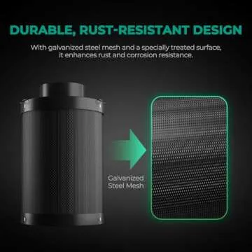 MARS HYDRO 4 Inch Carbon Filter, Inline Air Filter Odor Control with Australian Virgin Charcoal, Carbon Filter for Inline Fan, Grow Tent, Hydroponics, Pre-Filter Included, Reversible Flange