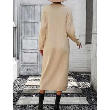 Flygo Womens Cozy Midi Sweater Dress for All Occasions