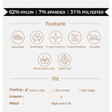 Aoxjox Vital Seamless Workout Biker Shorts for Women Tummy Control High Waisted Exercise Booty Running Short 5" (Vital New Black Marl, Small)