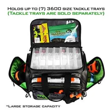KastKing Fishing Gear & Tackle Bags - Saltwater Resistant Fishing Bags - Fishing Tackle Storage Bags,Medium-Hoss,(Without Trays,15x11x10.25 Inches),Blackout