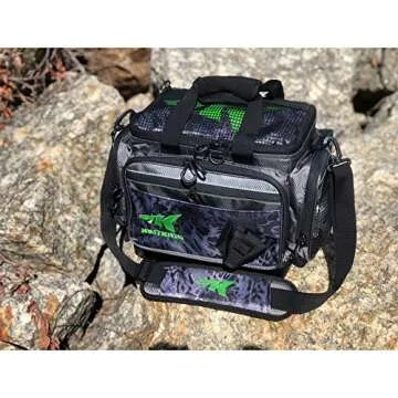 KastKing Fishing Gear & Tackle Bags - Saltwater Resistant Fishing Bags - Fishing Tackle Storage Bags,Medium-Hoss,(Without Trays,15x11x10.25 Inches),Blackout