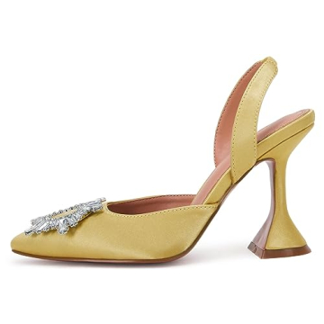 VETASTE Elegant Crystal Slingback High Heel Pumps