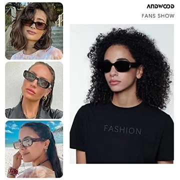 ANDWOOD Retro Rectangle Sunglasses Women Stylish UV Protection