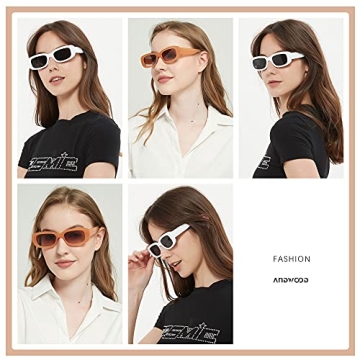 ANDWOOD Retro Rectangle Sunglasses Women Stylish UV Protection