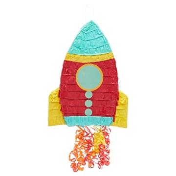 Space-Themed Rocket Ship Piñata for Kids' Parties