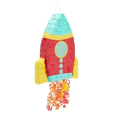 Space-Themed Rocket Ship Piñata for Kids' Parties