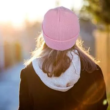 JILANI HANDICRAFT Kir-by Beanies hat Lovely face Embroidery Winter Knitted Hat Bonnet Cap Girls Boys Skiing Warm Unisex (Pink)