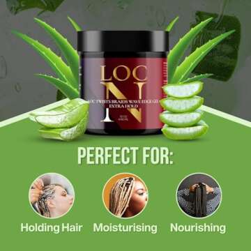 LOC N GEL LOC Twists Braids Wave Edge Gel 16 OZ. -Extra Hold-