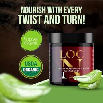 LOC N GEL LOC Twists Braids Wave Edge Gel 16 OZ. -Extra Hold-