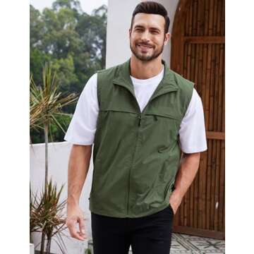 Gihuo Men's Casual Lightweight Outdoor Vest for All Seasons