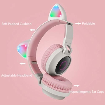 Aresrora Kitty Bluetooth Kids Headphones - Safe & Cute