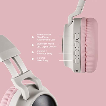 Aresrora Kitty Bluetooth Kids Headphones - Safe & Cute