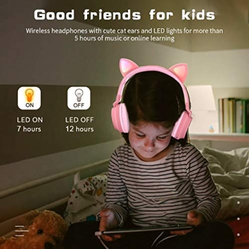 Aresrora Kitty Bluetooth Kids Headphones - Safe & Cute