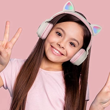 Aresrora Kitty Bluetooth Kids Headphones - Safe & Cute