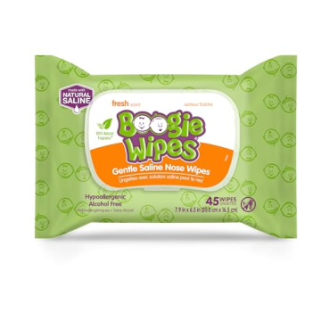 Saline Nose Wipes by Boogie, for Baby & Kids, Face, Hand & Body, FSA/HSA Eligible, Made with Vitamin...