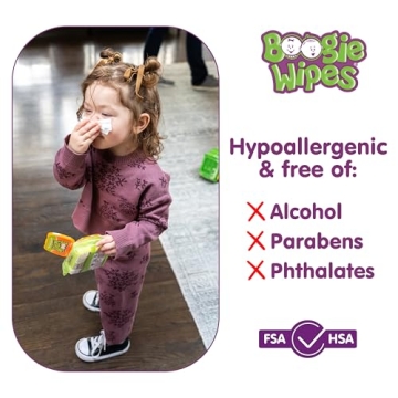 Boogie Saline Nose Wipes for Babies & Kids - Gentle & Soothing