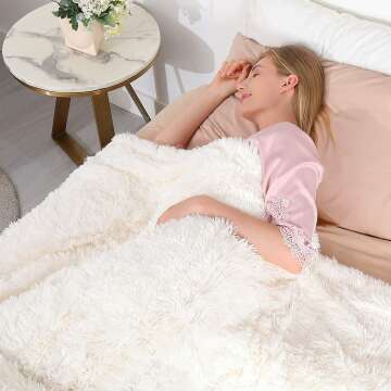 Soft Cream Faux Fur Throw Blanket - 50" x 60"
