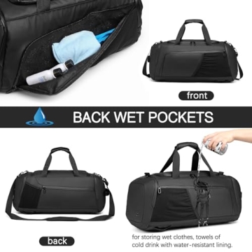 Waterproof Gym Duffle Bag with Shoe Compartment