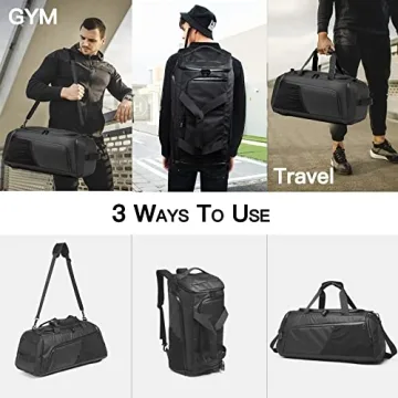 Waterproof Gym Duffle Bag with Shoe Compartment