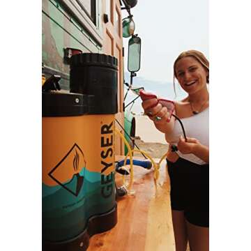 Geyser System Portable Shower & Cleaning Kit Used with Camping Stove for Camping, Overlanding, & Outdoor Recreation - Standard (No Heater)