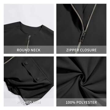 Tankaneo Womens Casual Zip Up Vest Cargo Oversized Ruched Hem Sleeveless Blazer Jackets Tops