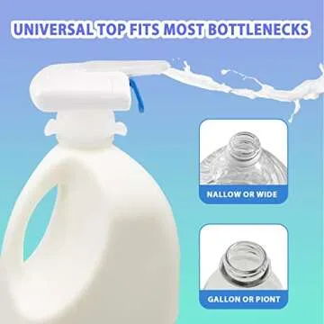 2 Pack Milk Dispenser for Fridge Gallon,Automatic Drink Dispenser,Drink Dispenser,Electric Tap,One-Handed Operation,Can Prevent Milk and Beer From Overflowing,Suitable for Outdoor and Home Kitchens