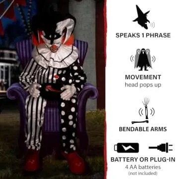 Haunted Hill Hartley The Sitting Scare Clown for Halloween