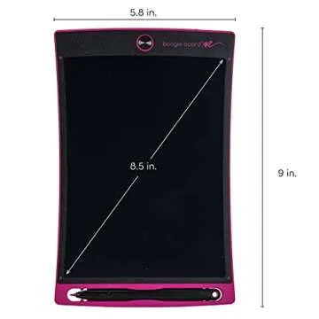 Boogie Board Jot Reusable Writing Tablet, Includes 8.5 in LCD Writing Tablet, Instant Erase, Stylus Pen, Built in Magnets & Kickstand, Pink