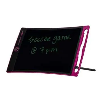 Boogie Board Jot Reusable Writing Tablet, Includes 8.5 in LCD Writing Tablet, Instant Erase, Stylus Pen, Built in Magnets & Kickstand, Pink