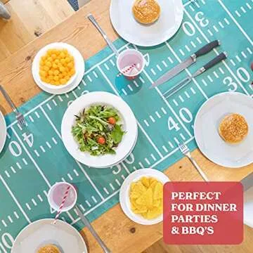 Football Tablecloth for Parties 20x120 Inch Green White