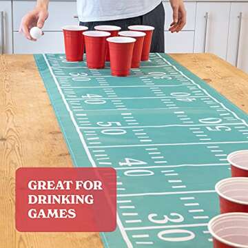 Football Tablecloth for Parties 20x120 Inch Green White